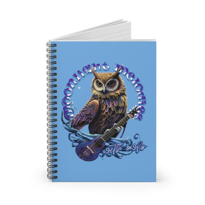 “Moonlight Melodies, With Owls” Spiral Notebook - Ruled Line