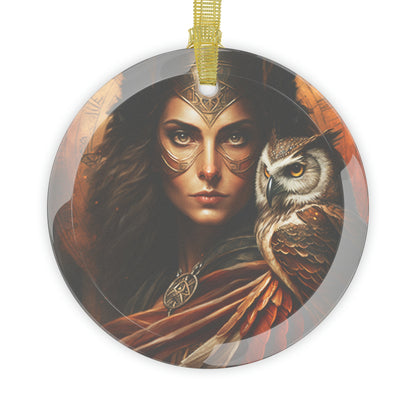 Goddess Athena and Owl - Glass Ornament Bundles