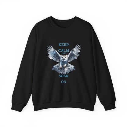 Keep Calm and Soar On Unisex Crewneck Sweatshirt - Motivational Heavy Blend™ Pullover