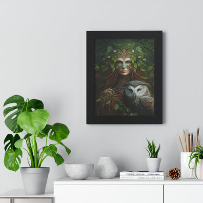 Celtic Goddess “Blodeuwedd” Framed Vertical Poster