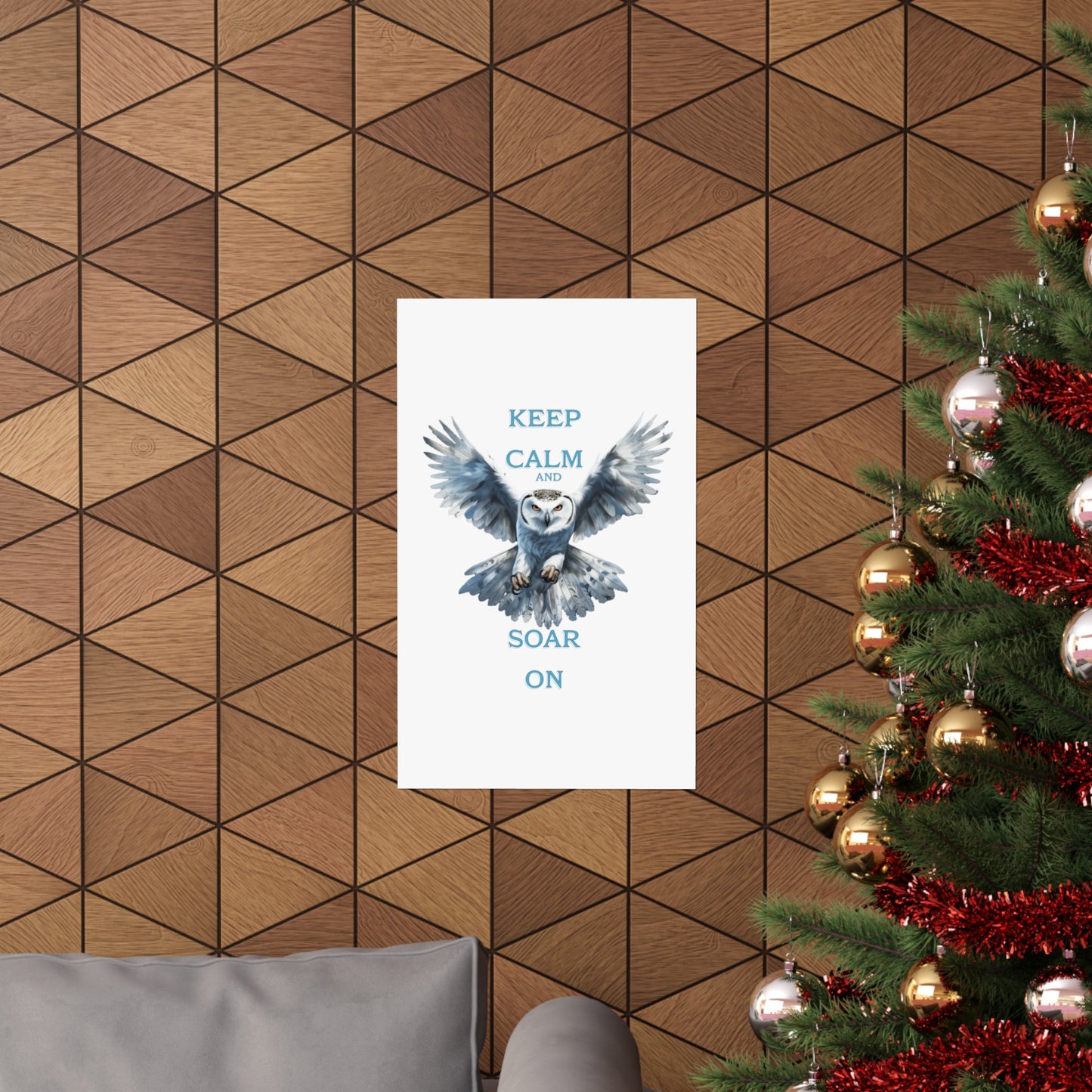 “Keep Calm and Soar On” Owl graphic, Matte Vertical Posters