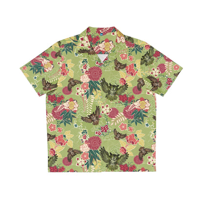 Green Men's Owl Hawaiian Shirt (AOP)