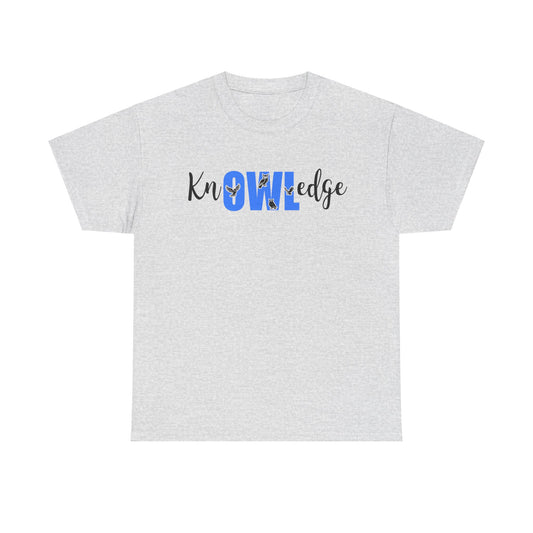 “knOWLedge” Owl design, Unisex Heavy Cotton Tee