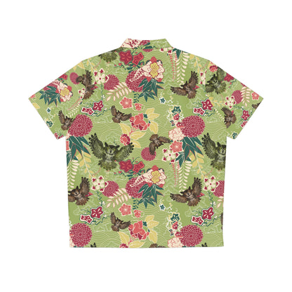 Green Men's Owl Hawaiian Shirt (AOP)