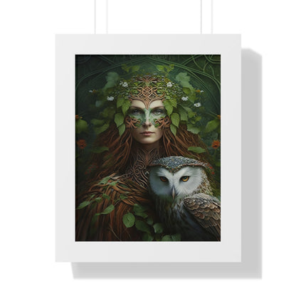 Celtic Goddess “Blodeuwedd” Framed Vertical Poster