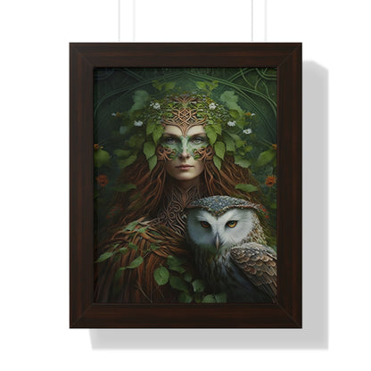 Celtic Goddess “Blodeuwedd” Framed Vertical Poster