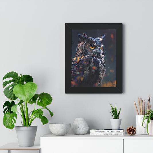 Owl image, Framed Vertical Poster