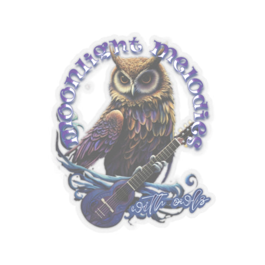 Moonlight Melodies, With Owls - Owl Kiss-Cut Stickers