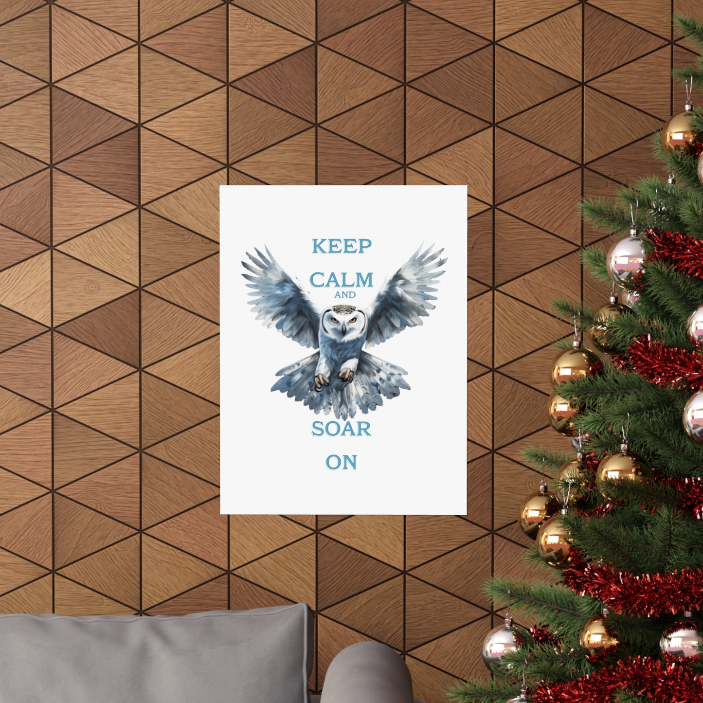 “Keep Calm and Soar On” Owl graphic, Matte Vertical Posters