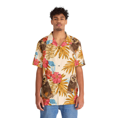 Owl Button Up, Men's Owl Hawaiian Shirt (AOP)