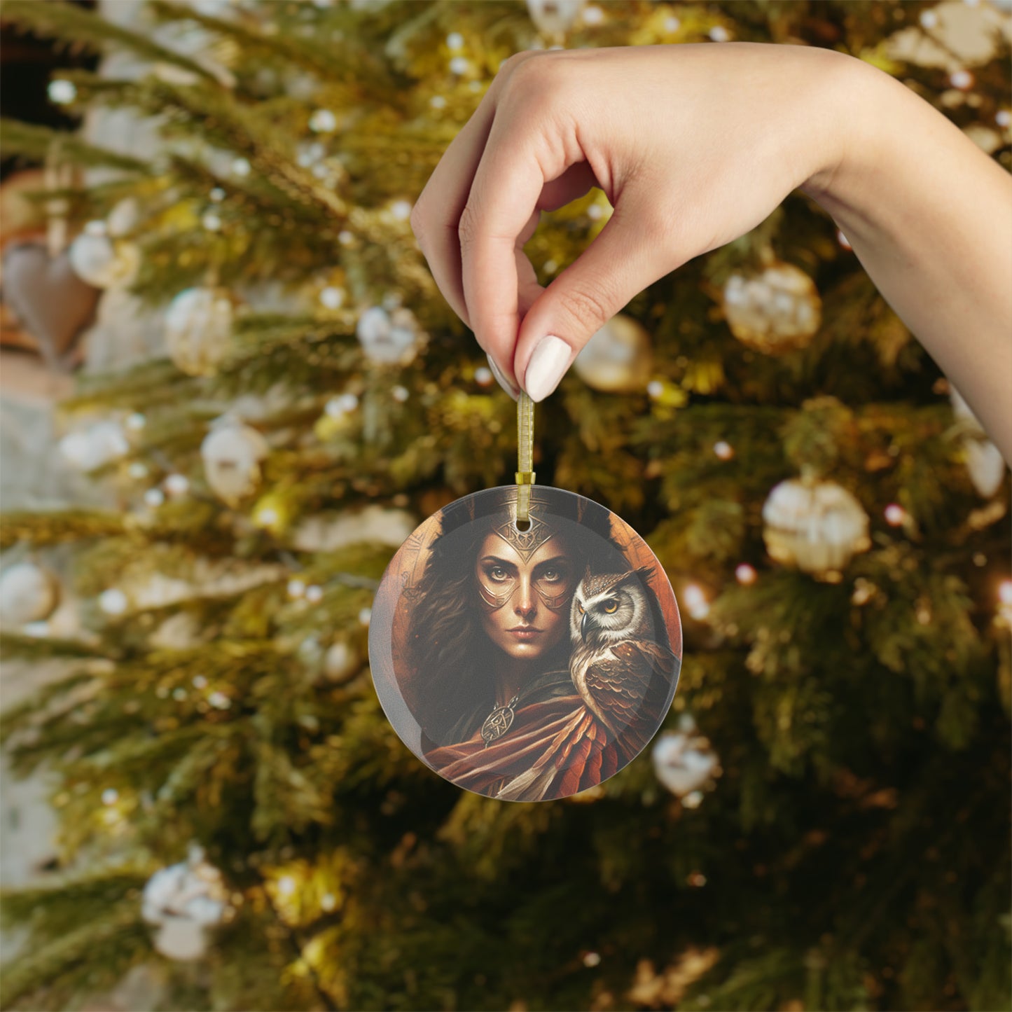 Goddess Athena and Owl - Glass Ornament Bundles