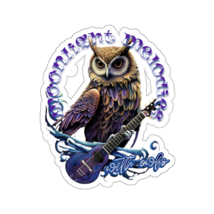 Moonlight Melodies, With Owls - Owl Kiss-Cut Stickers