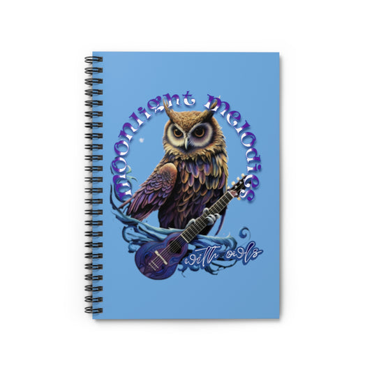 “Moonlight Melodies, With Owls” Spiral Notebook - Ruled Line