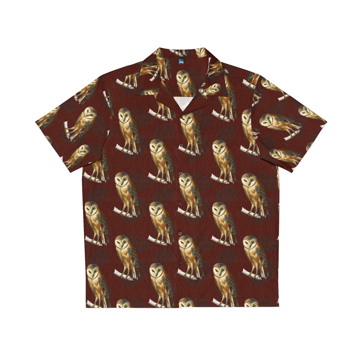 Black/Brown Men’s Owl Seamless Patterns Button Up Shirt (AOP)