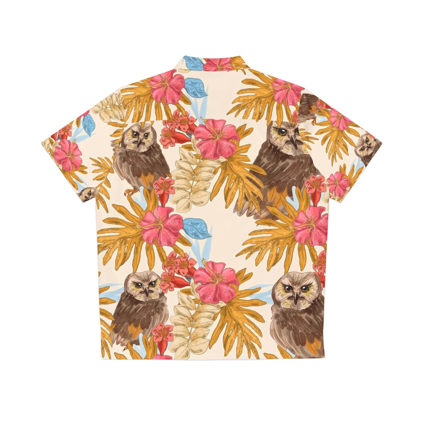 Owl Button Up, Men's Owl Hawaiian Shirt (AOP)