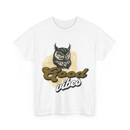 Good Vibes Only Owl T-Shirt - Inspirational Owl Shirt, Positive Vibes Tee, Uplifting Message Shirt for Owl Lovers