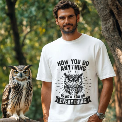 How You Do Anything Owl Shirt - Inspirational Black Print on Light Color Tee